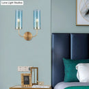 DecorBites™ Retro Brass Sconce Wall Mount Lamp with Cylindrical Glass Shade – 1/2 Light Fixture for Living Room