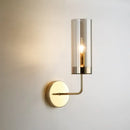 DecorBites™ Retro Brass Sconce Wall Mount Lamp with Cylindrical Glass Shade – 1/2 Light Fixture for Living Room