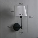 Retro brass & white led retro wall lamp bedroom sconce