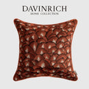 Retro brick red embroidered geometry pillow case living room cushion