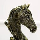 Retro bronze & beige resin horse head statue living room decor