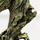 Retro bronze & beige resin horse head statue living room decor