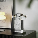 Retro clear crystal telephone sculpture office desk decor