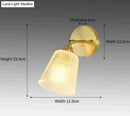 Retro copper flower brass wall sconce bedroom fluted glass light