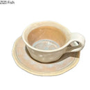 Retro crackled blue kiln porcelain cup and saucer dining room set