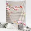 Retro dark blue and gold flying crane wall hanging – bedroom tapestry