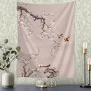 Retro dark blue and gold flying crane wall hanging – bedroom tapestry