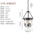 Retro dark bronze glass bucket pendant light dining room led fixture