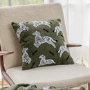 Retro dark green zebra embroidered jacquard luxury pillow cover bedroom