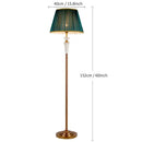 Retro emerald green and gold crystal floor lamp bedroom decor