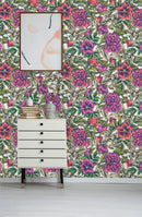 Retro Floral Mix Wallpaper