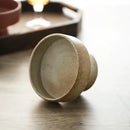 Retro floral speckled beige & white ceramic footed bowl dining room