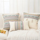 Retro geometric beige cushion cover living room handmade tassel