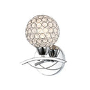 Retro gold & chrome crystal wall sconce living room light
