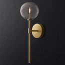 Retro gold clear glass ball wall sconce living room light