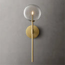 Retro gold clear glass ball wall sconce living room light