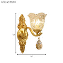 Retro gold crystal wall lamp living room sconce