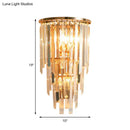 DecorBites™ Retro Gold Waterfall Sconce – Wall Mounted Crystal Lighting for Hallway (3 Lights)