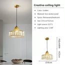 Retro gold decorbites crystal led pendant light for dining room