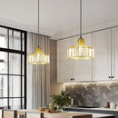 Retro gold decorbites crystal led pendant light for dining room