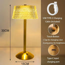 Retro gold diamond crystal table lamp for bedroom night light