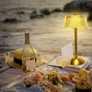 Retro gold diamond crystal table lamp for bedroom night light