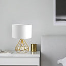 Retro gold geometric table lamp gold & cream for study room