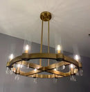 Retro gold glass chandelier pendant lamp for dining room