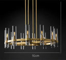 Retro gold glass chandelier pendant lamp for dining room