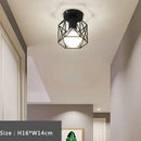 Retro gold iron cage ceiling lamp for bedroom warm glow lighting