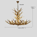 Retro golden brown antler led chandelier dining room pendant light