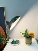 Retro green enamel engraving table lamp for office or bedroom