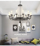 Retro industrial black decorbites crystal chandelier for dining room