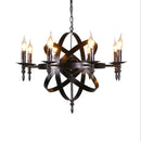 Retro industrial black decorbites iron chandelier dining room light