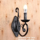Retro industrial black wrought iron chandelier for living room