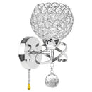 Retro industrial silver & gold crystal wall lamp living room sconce