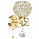 Retro industrial silver & gold crystal wall lamp living room sconce