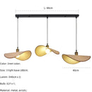 Retro leaf wooden hat pendant light natural & dark wood dining room