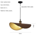 Retro leaf wooden hat pendant light natural & dark wood dining room