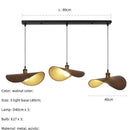 Retro leaf wooden hat pendant light natural & dark wood dining room