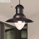 Retro loft saucer black & white pendant light for coffee shop kitchen