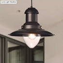 Retro loft saucer black & white pendant light for coffee shop kitchen