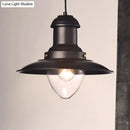 Retro loft saucer black & white pendant light for coffee shop kitchen