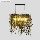 Retro metal plant decor ceiling light for dining room