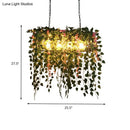 Retro metal plant decor ceiling light for dining room
