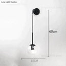 Retro modern glass smoked globe wall lamps for bedroom lighting