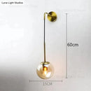 Retro modern glass smoked globe wall lamps for bedroom lighting