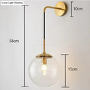 Retro modern glass smoked globe wall lamps for bedroom lighting