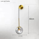 Retro modern glass smoked globe wall lamps for bedroom lighting