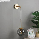 Retro modern glass smoked globe wall lamps for bedroom lighting